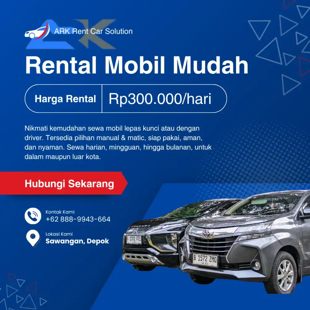 Rental mobil manual matic | Lepas kunci | Driver | Harian s/d Bulanan