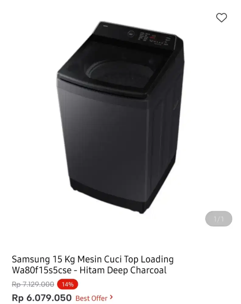 WM SAMSUNG TOP LOADING 15 KG