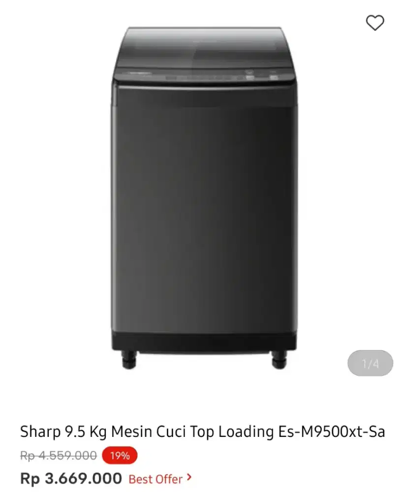 WM TOP LOAD SHARP 9.5KG