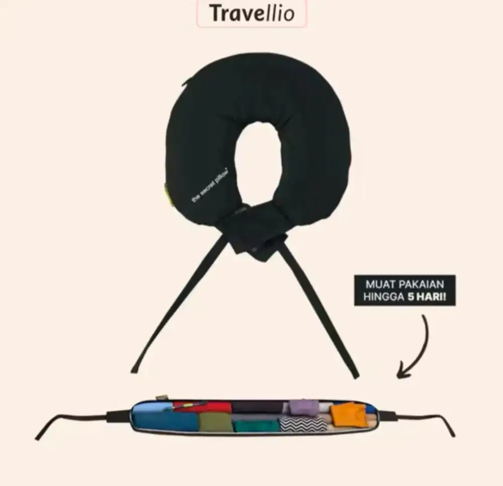 Bantal travelling sekaligus tas baju