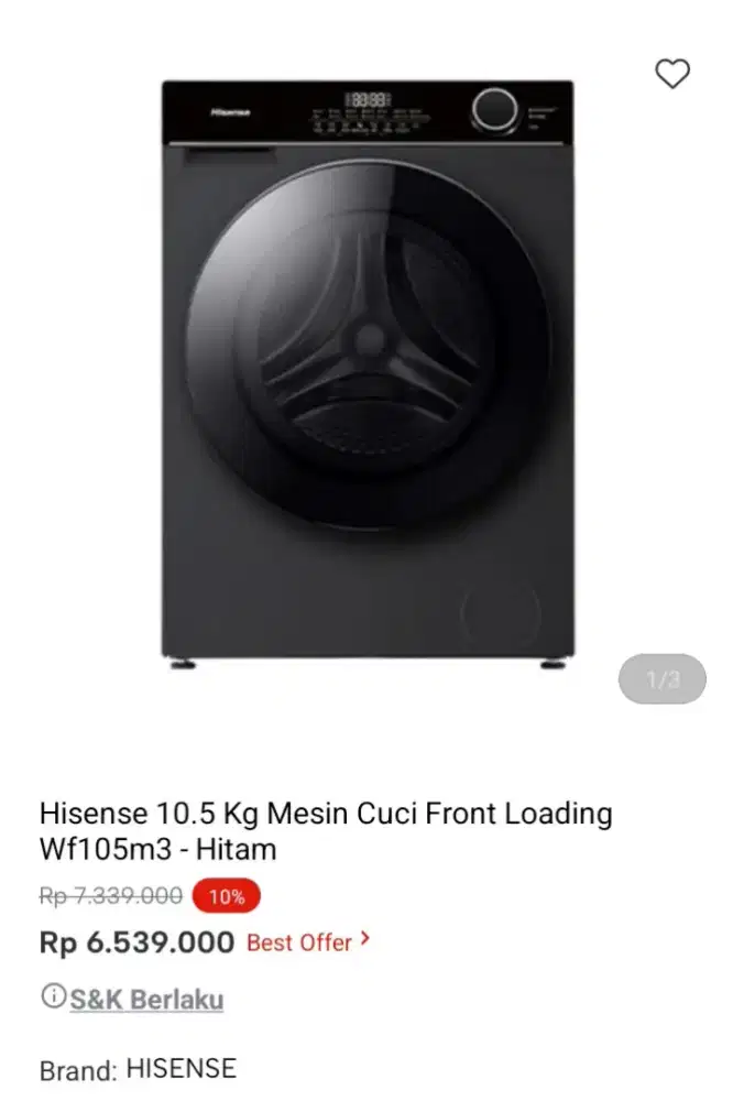 PROMO KREDIT HISENSE 10.5 KG MESIN CUCI FRONT LOADING