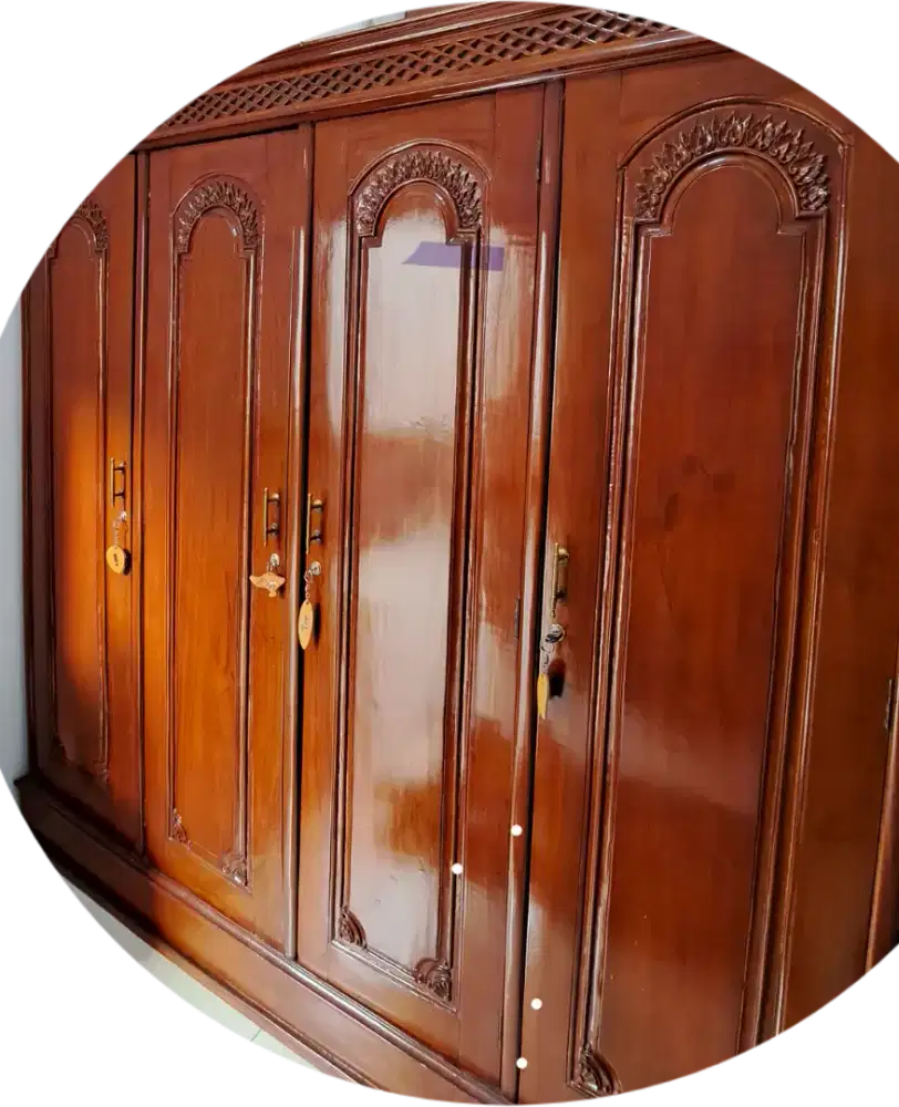 Lemari 4 pintu kayu jati