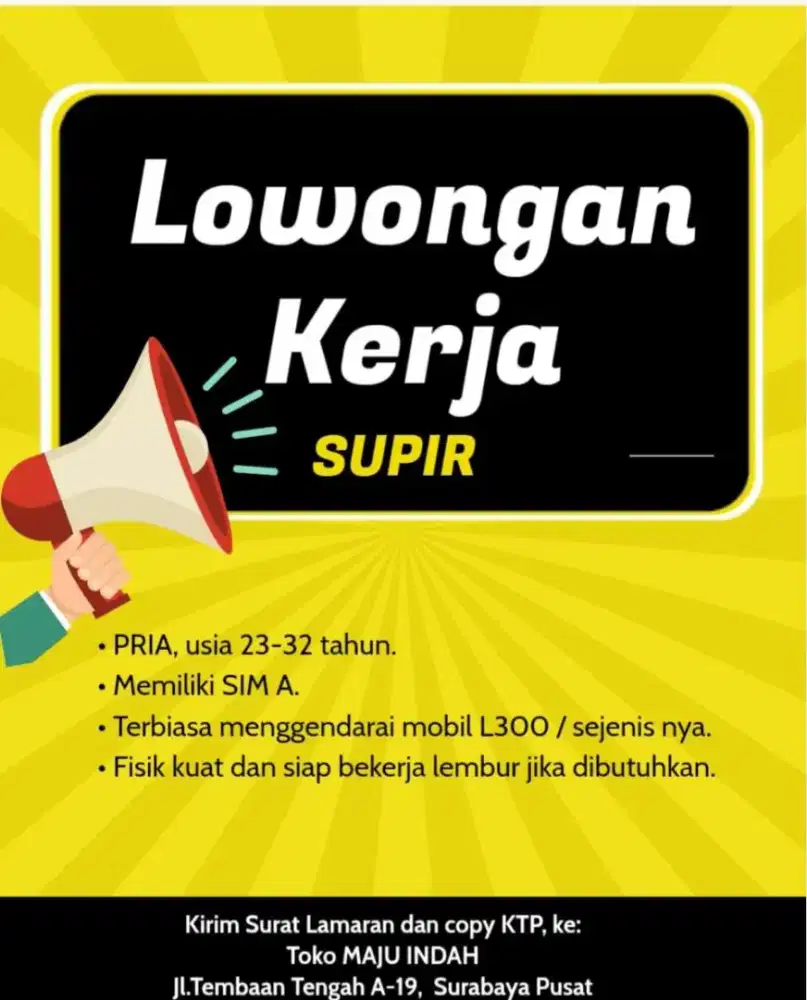 Dicari staff gudang surabaya