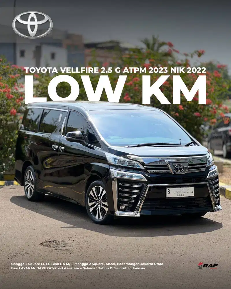 TOYOTA VELLFIRE 2.5 G ATPM 2023 NIK 2022 HITAM ALPHARD