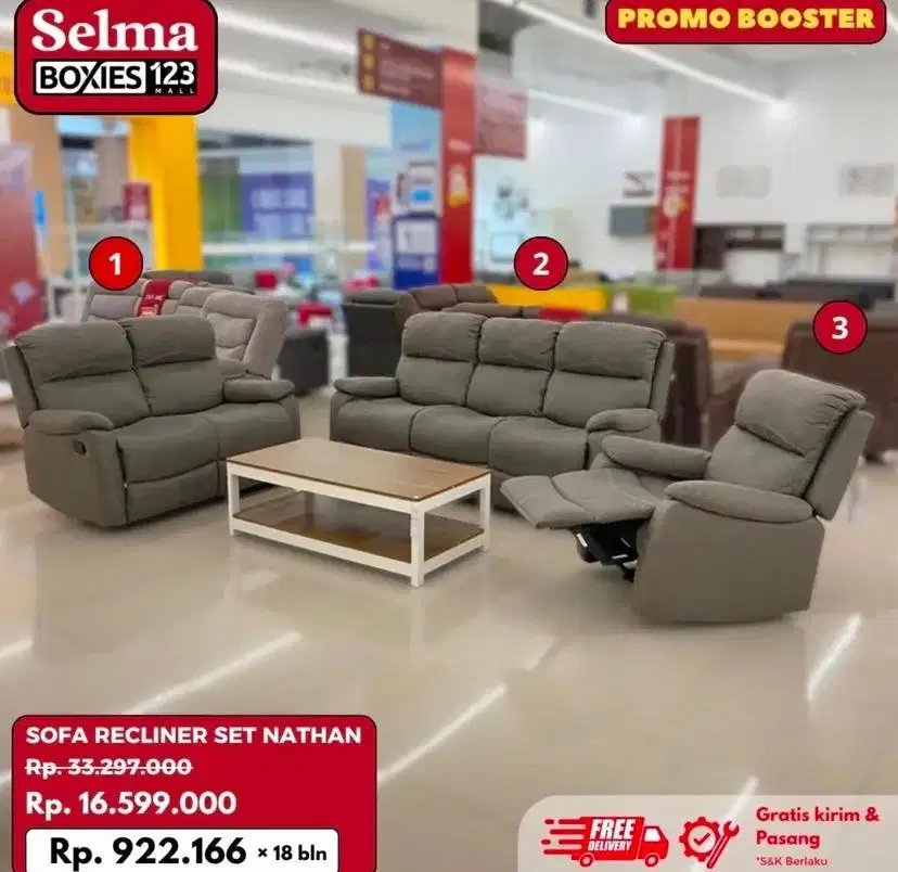 Set sofa reclainer nathan