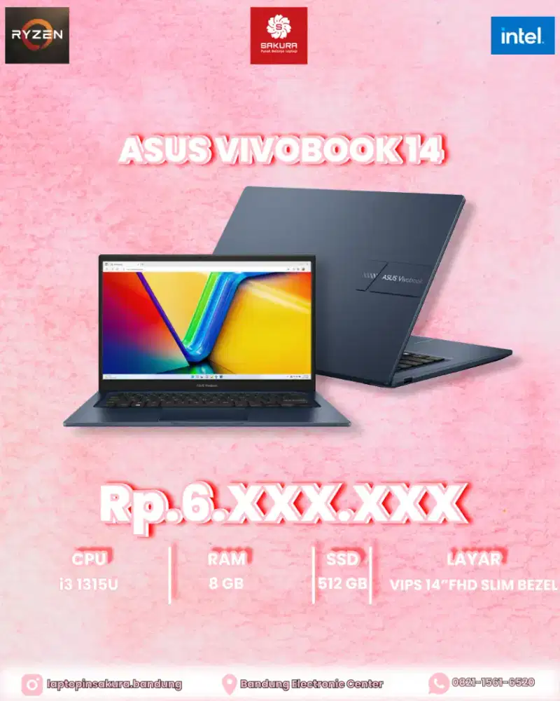 ASUS VIVOBOOK 14 i3 1315U RAM 8GB SSD 512GB
