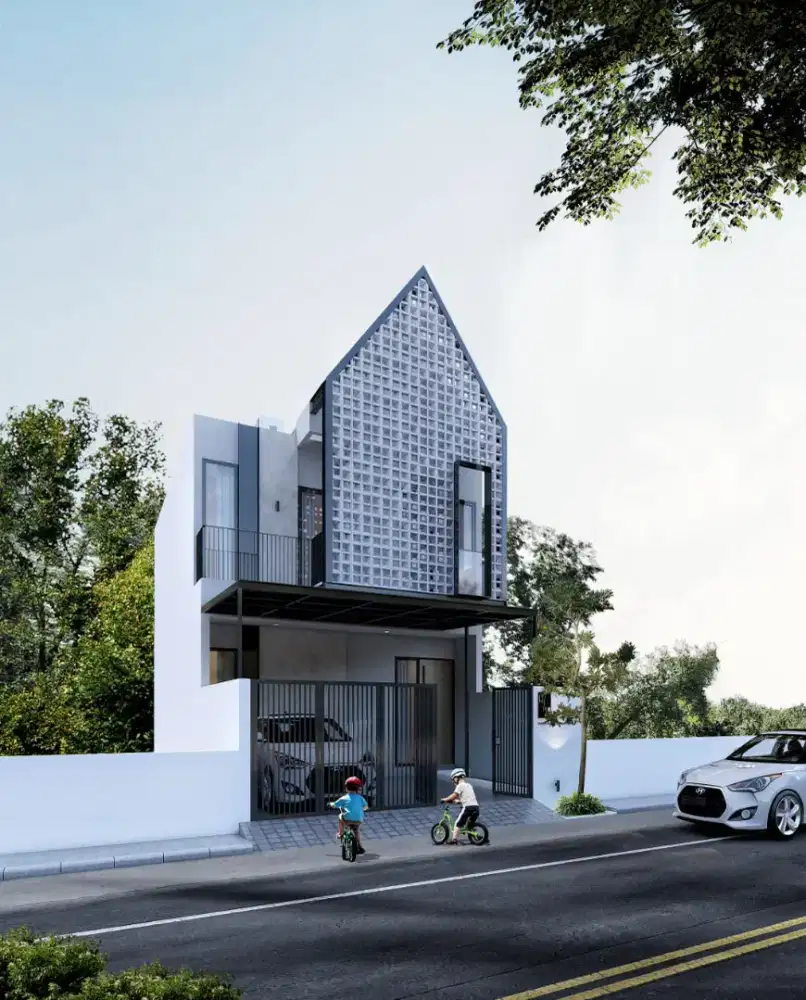 SAMPING TAMAN & MASJID Dijual Rumah 2 Lantai 4br SHM Surabaya Tanah