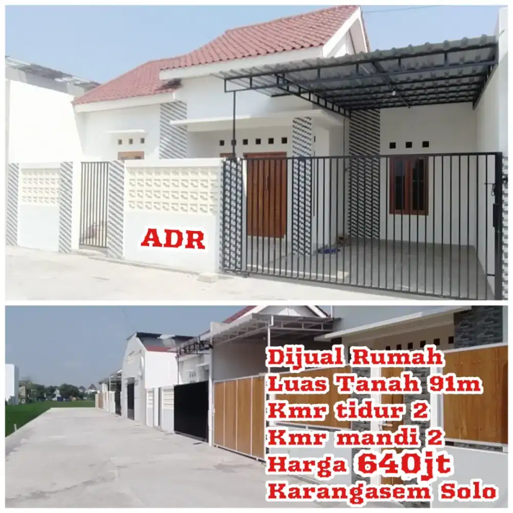 Dijual Rumah Baru Karangasem Solo