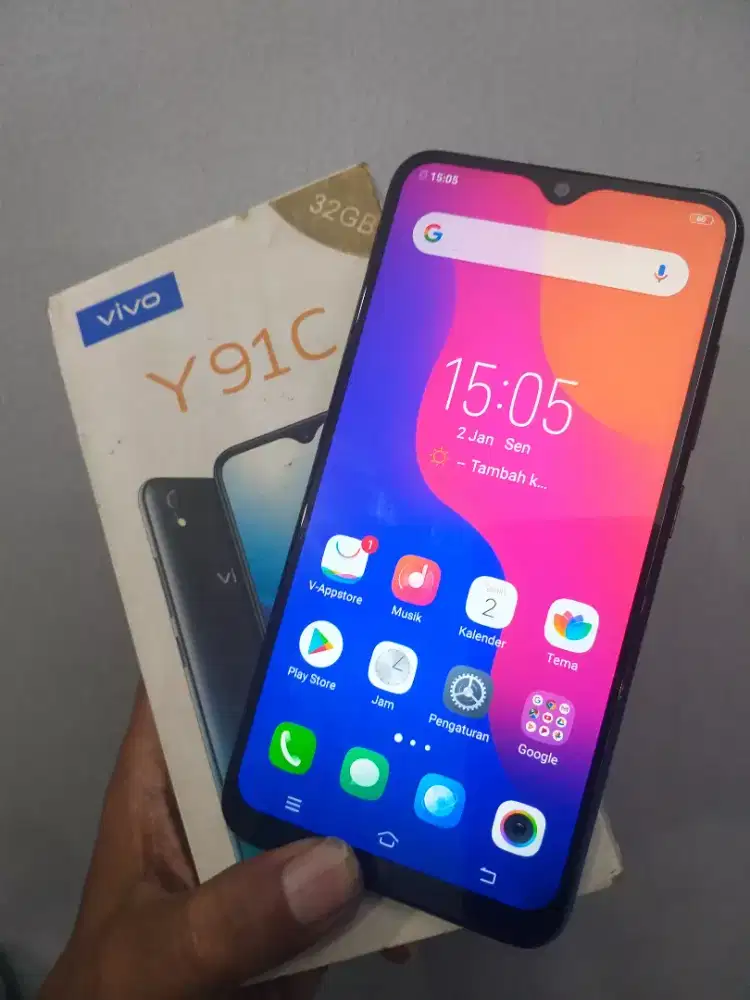 Hp Vivo Y91C,Ram 2/32,lengkap,kondisi normal,siap pakai.