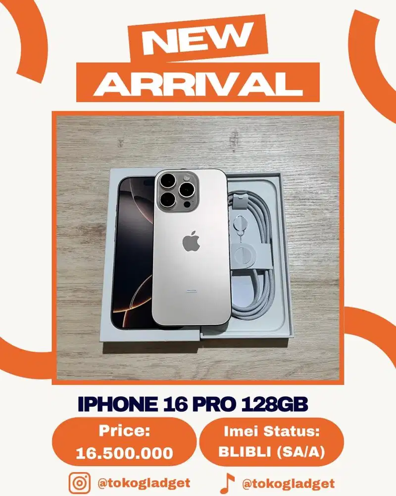 iPhone 16 Pro 128 Gb ex IBOX/BLIBLI (Desert Titanium)