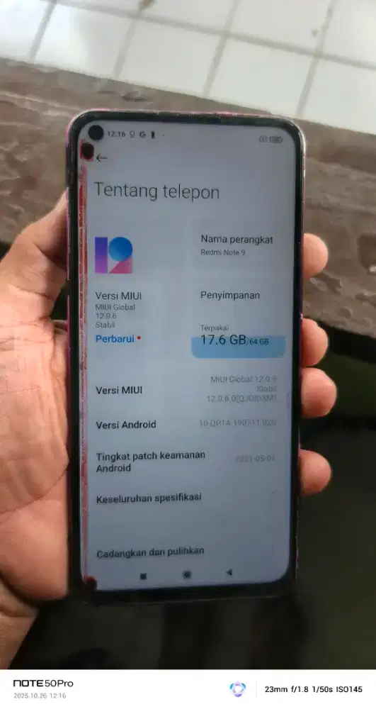 Redmi not 9   4/64 mnus noda merah normal smua