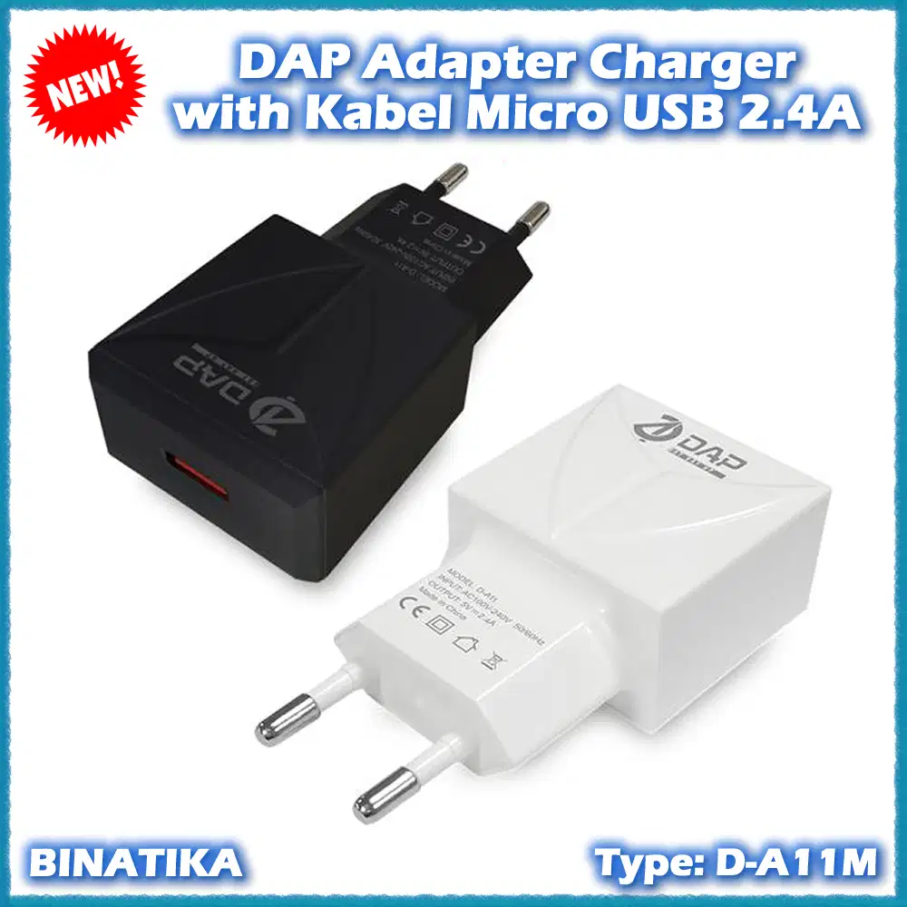 DAP Adapter Charger with Kabel Micro USB 2.4A D-A11M Original