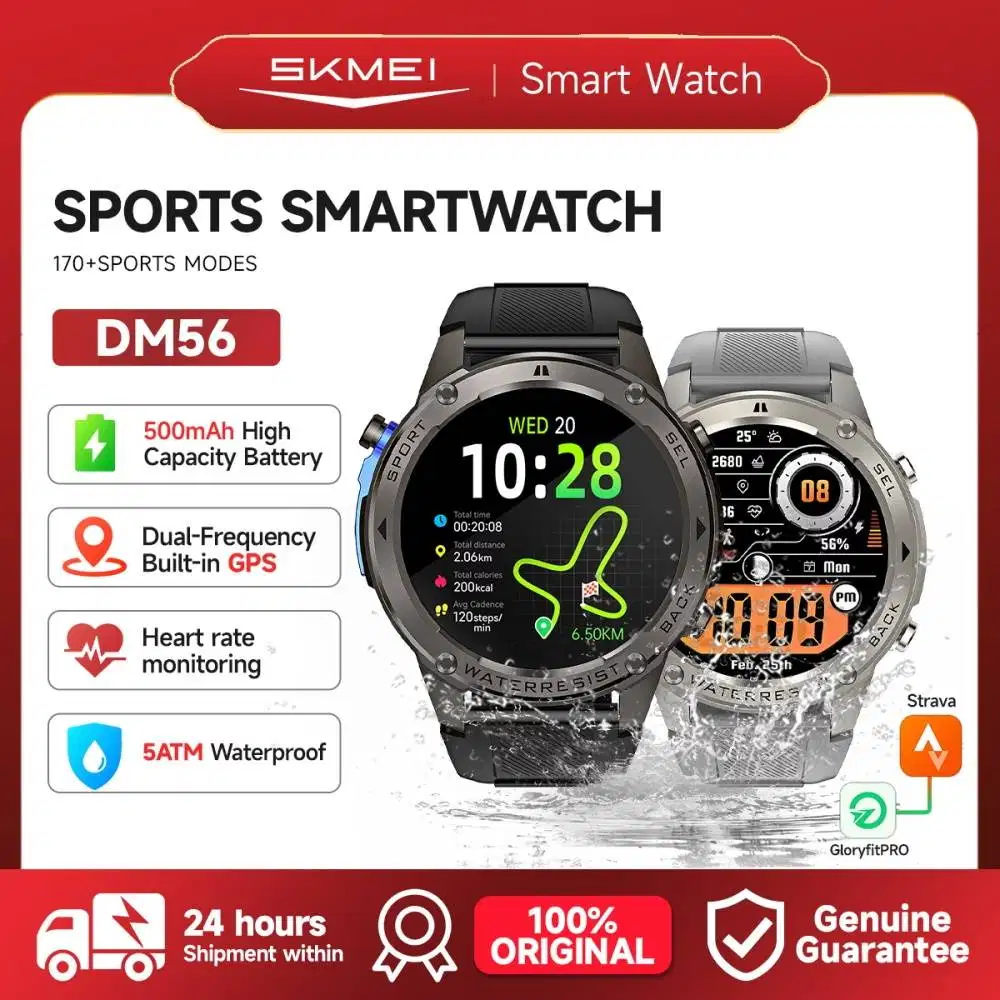 SKMEI DM56 Smartwatch GPS 5ATM AMOLED Pria