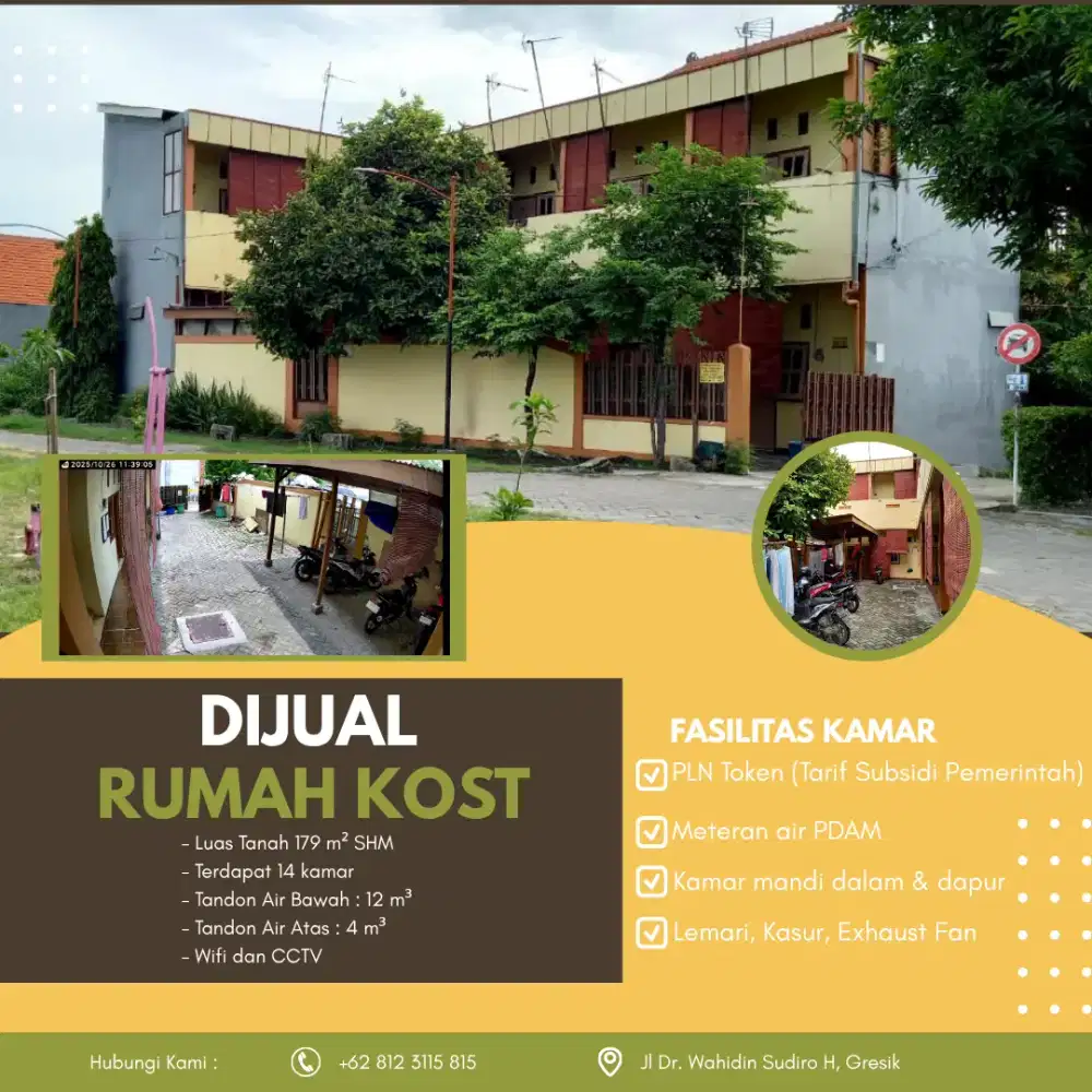 Dijual Rumah Kos Strategis Gresik Kota