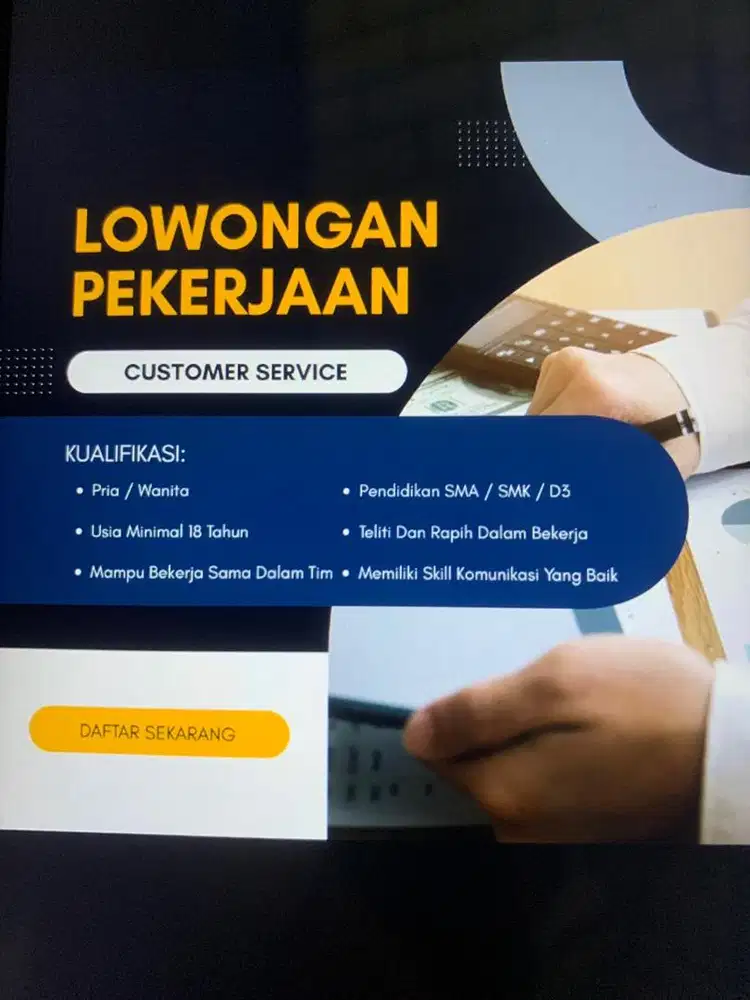 Lowongan pekerjaan Customer Service,Ob dan Admin
