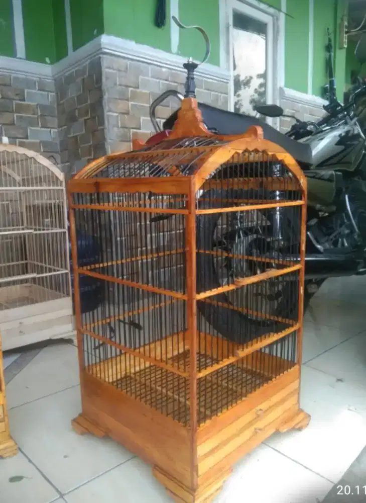 Sangkar ukuran besar dan sedeng.
