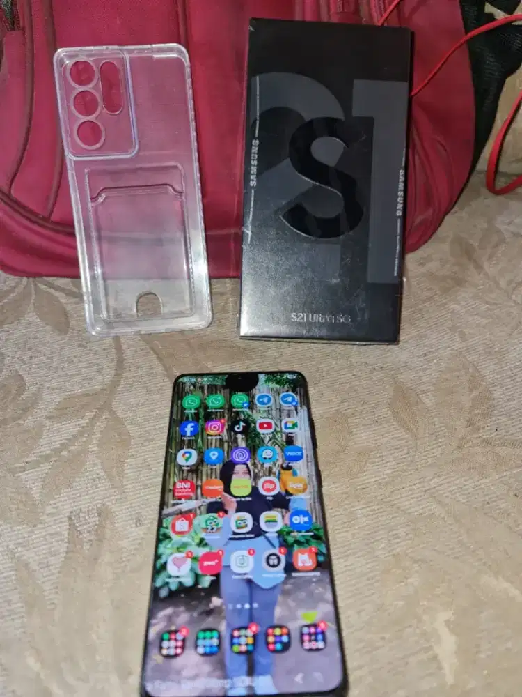 Samsung S21 Ultra 5G 12+8/256 Fullsett Black Sein Minus Tompel