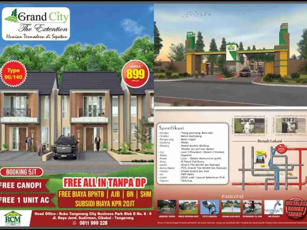 rumah premium 4 kamar type 90/140 tanpa DP langsung shm