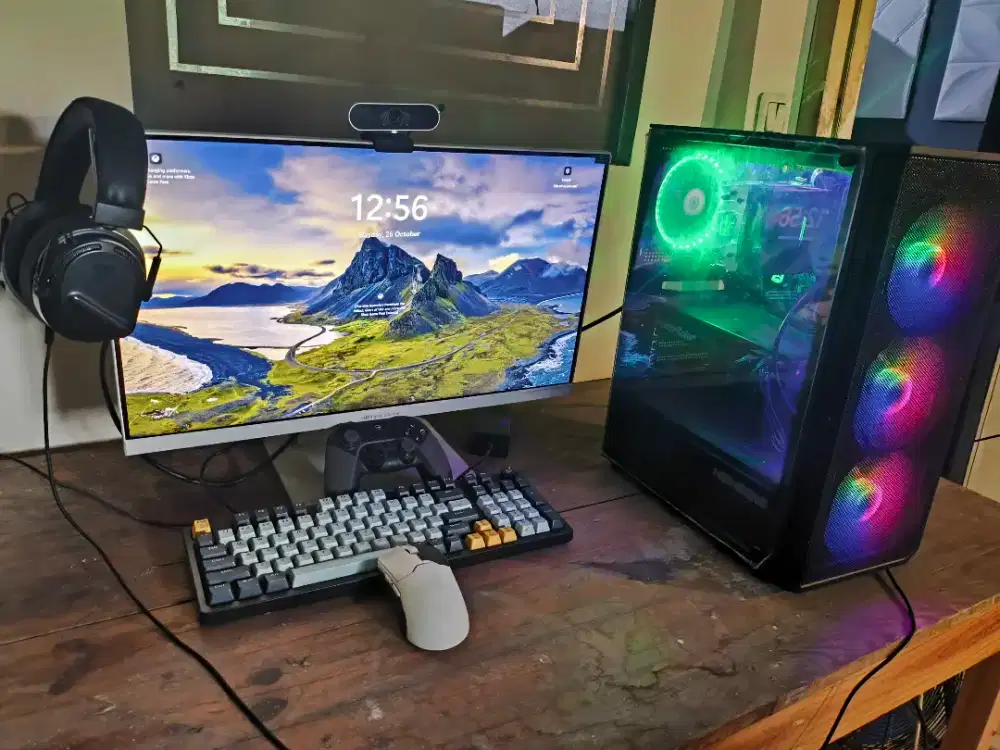 Komputer PC rakitan 1 set lengkap streaming gaming