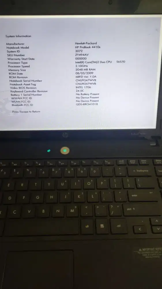 Hp Probook 4410s