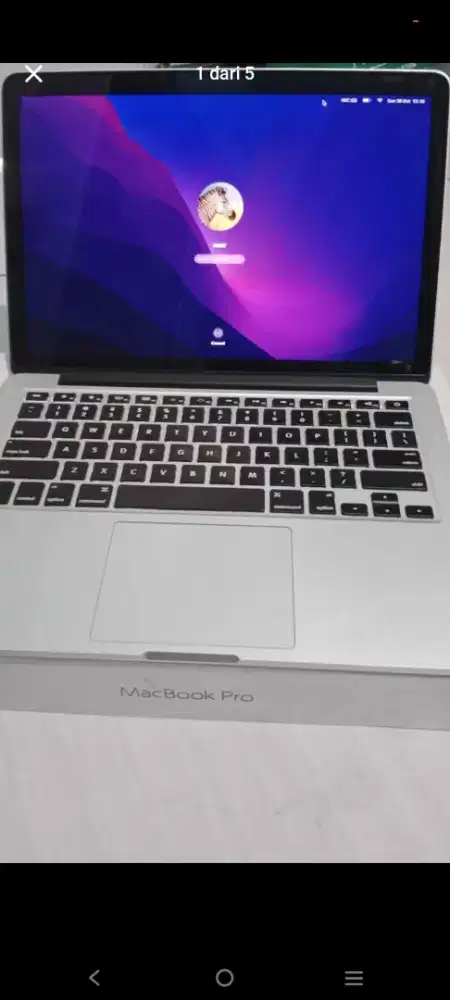 Laptop macbook pro 2017 ram 8 128