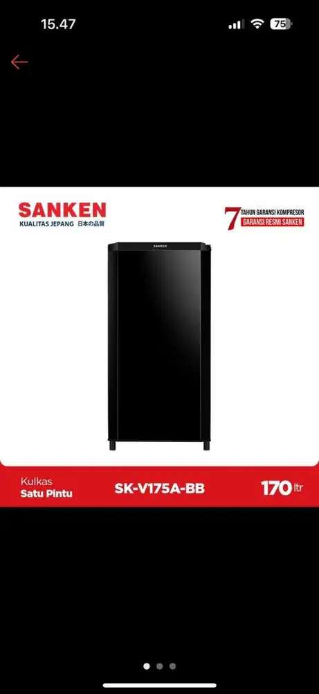 Kulkas Sanken 1 Pintu