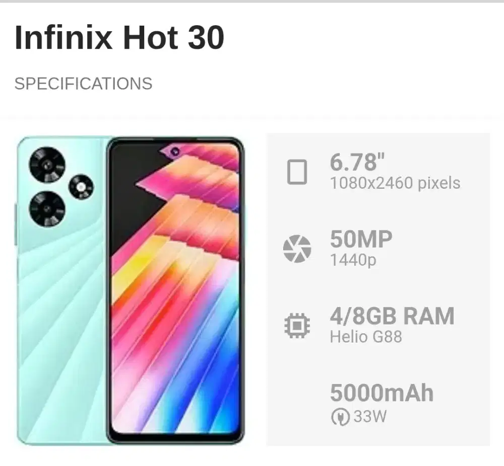 Infinix HOT 30 8+8/256 Muluss Nett 1250 Pass. Lok.Kalimalang