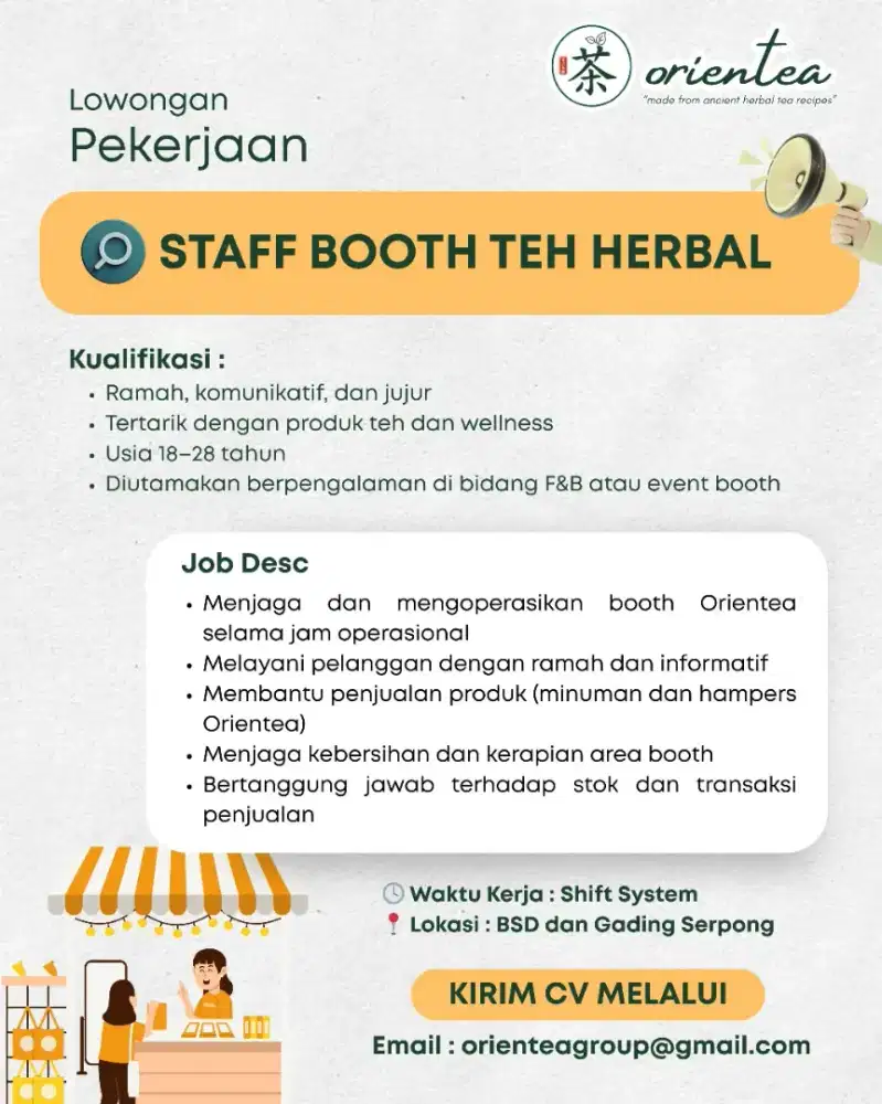 Staff untuk jaga Booth