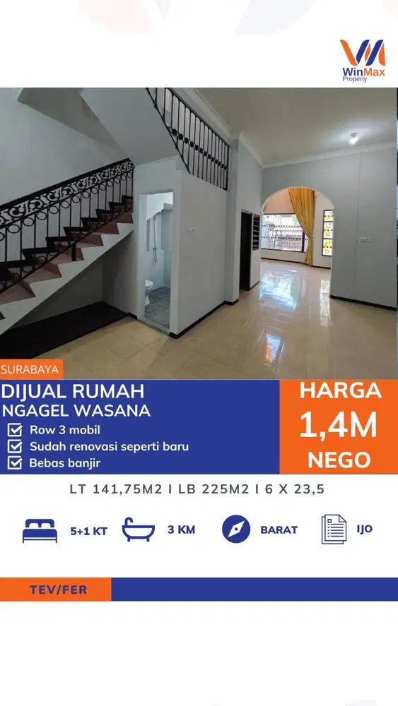 DIJUAL RUMAH Lokasi NGAGEL WASANA