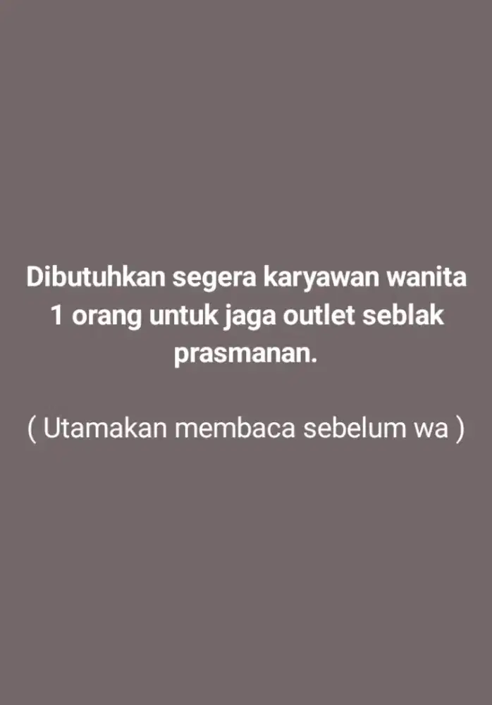 Lowongan Pekerjaan.