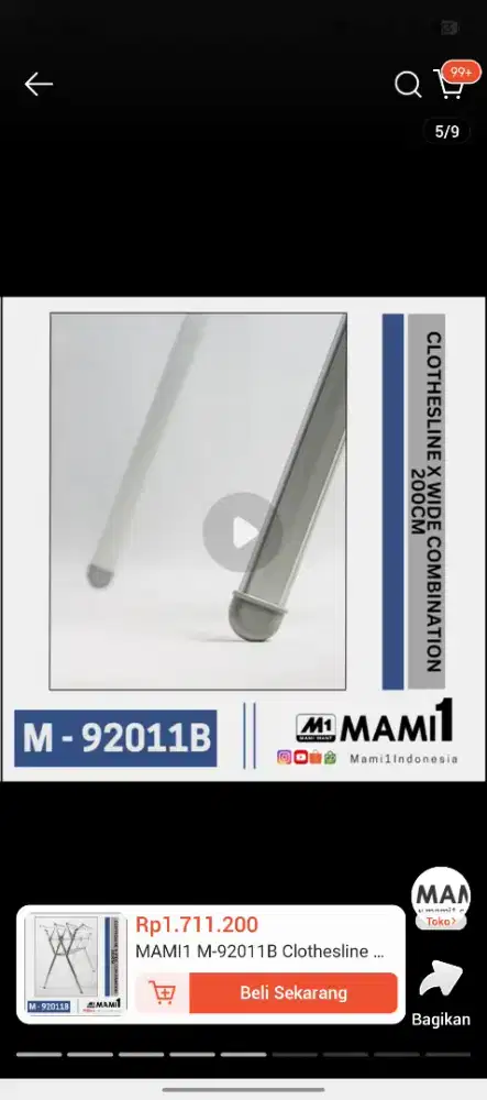 Jemuran lipat 2 meter anti karat