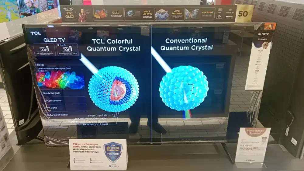 TCL QLED GOOGLE TV 4K 50 INCH