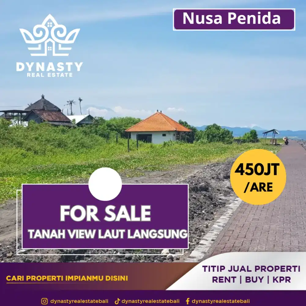 Tanah tepi pantai view nusa penida