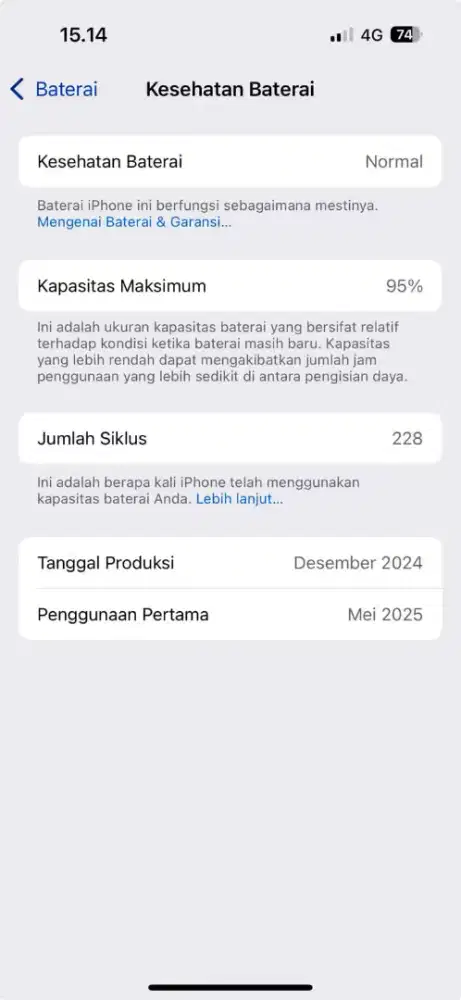 Iphone 15 , 128 Gb Masih Garansi 6 bulan