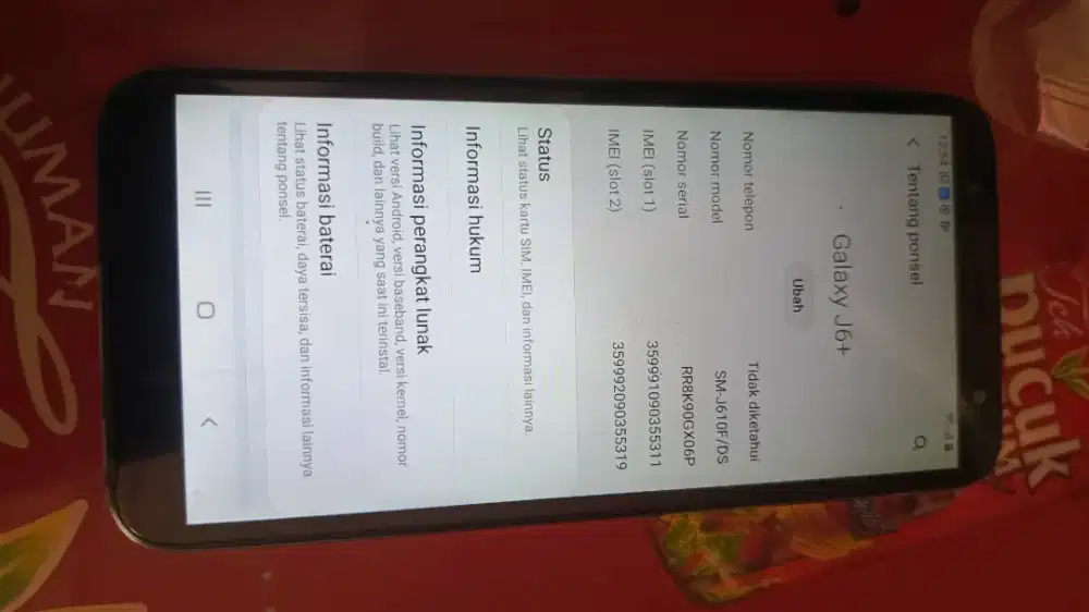 HP samsung j6+ bekas/second