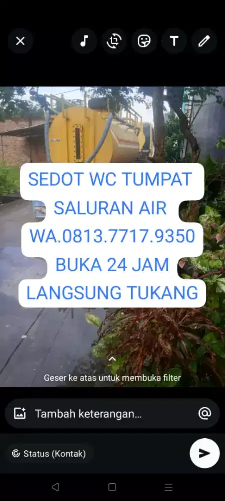 Wc Tumpat Sedot Wc penuh Saluran air sumbat Westafel mampet sumur bor