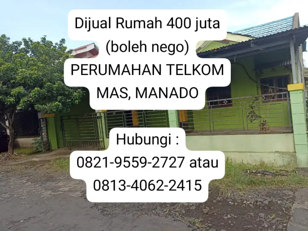 DIJUAL, Perumahan TELKOM MAS MANADO, Rp 400 Juta (boleh nego)