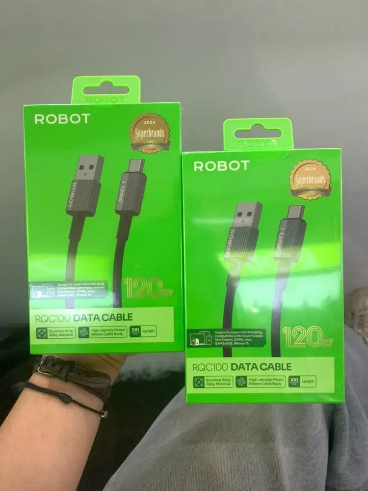 Robot RQC100 Kabel Data Charger USB Type C Fast Charging 120W