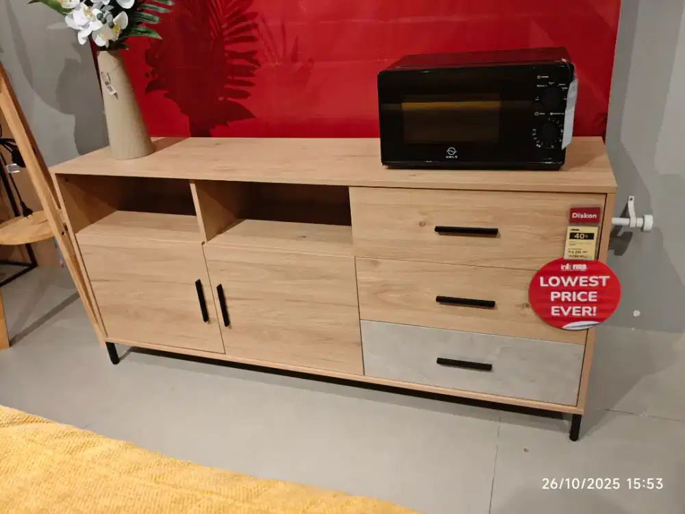 Informa Kian Kabinet 2 Pintu Dan 3 Laci Cokelat Oak