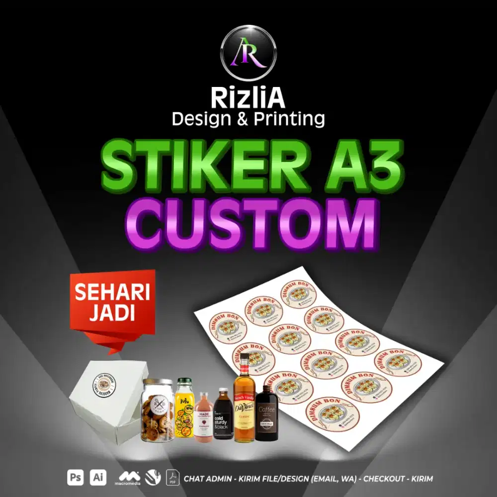 STIKER LABEL EXPRESS A3 SEHARI JADI