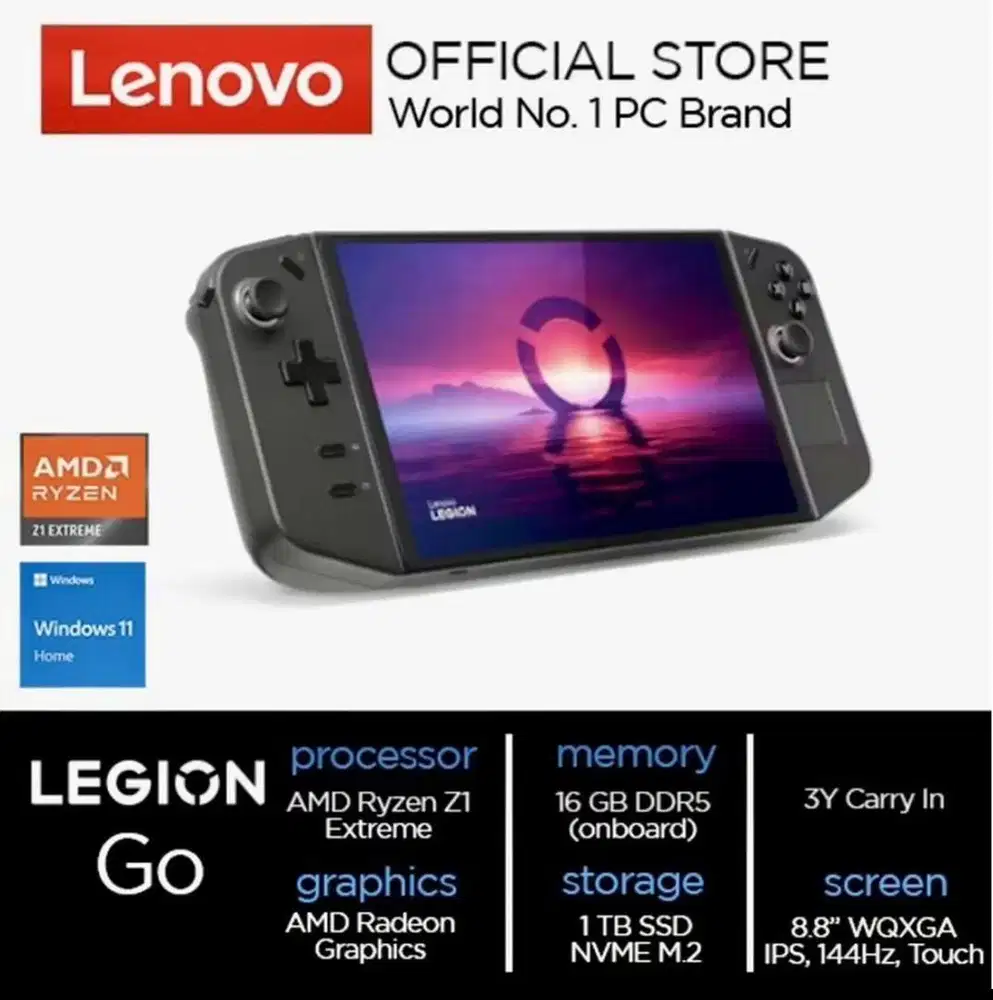 LENOVO LEGION GO AMD Z1 EXTREME 16GB 512 SSD 8.8 QHD 144HZ Win 11