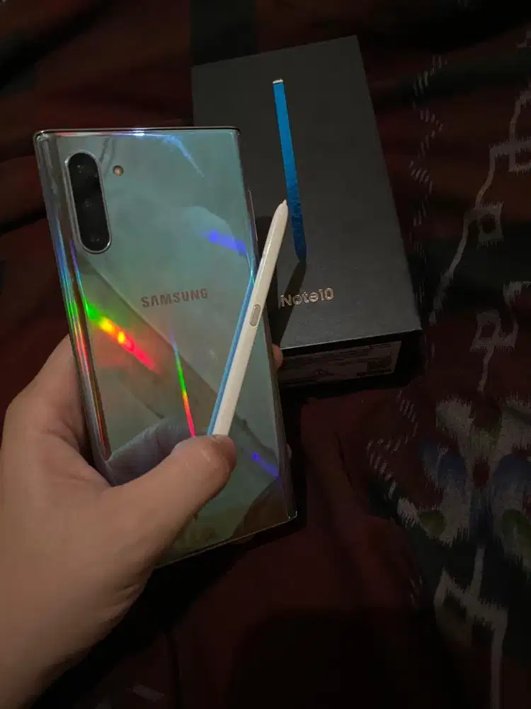 Samsung note 10 8/256gb resmi sein fullset green screen
