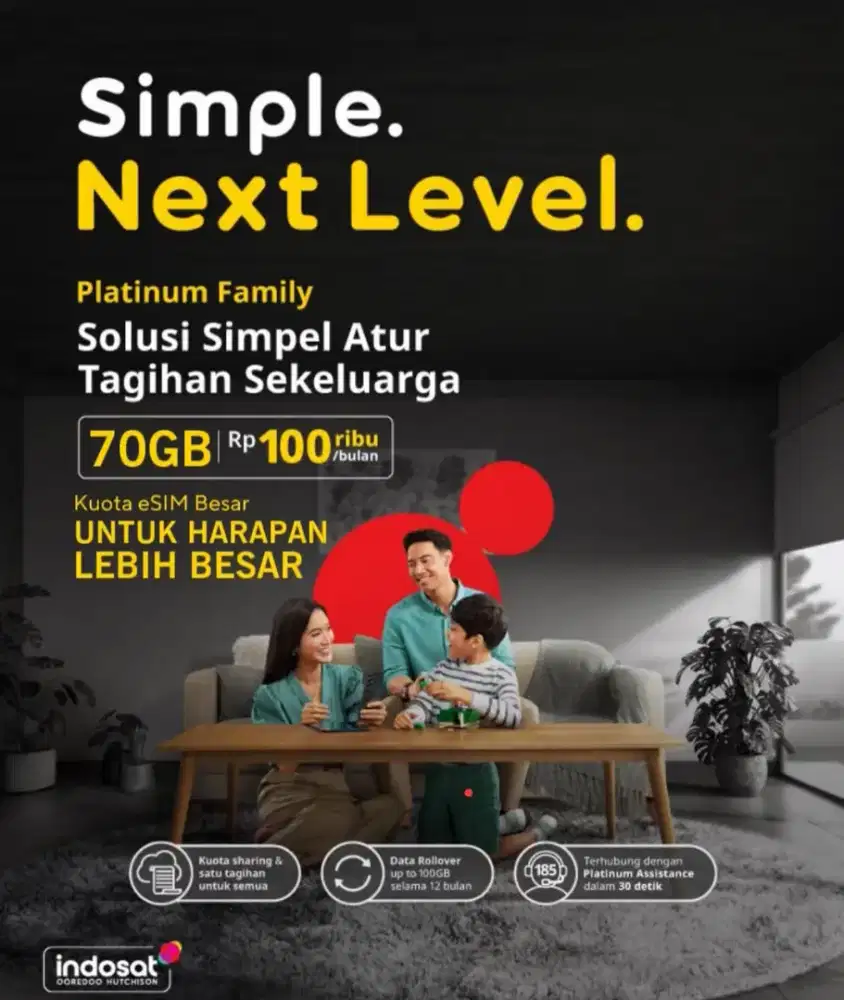 Indosat platinum mulai 70rb-an dapet kuota up to 85GB