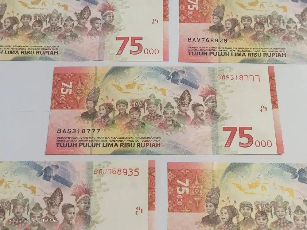 Uang Rp 75.000 Edisi Spesial HUT RI ke-75 | Nomor Cantik 777 & Seri
