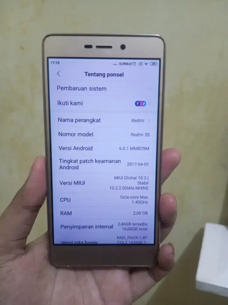 Redmi 3s 2/16 normal semua