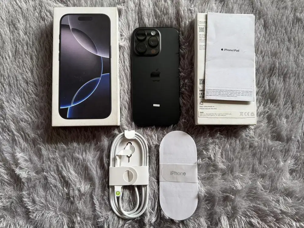 Iphone 16 Pro 256GB Black Titanium BH 100% Garansi iBox Agustus 2026