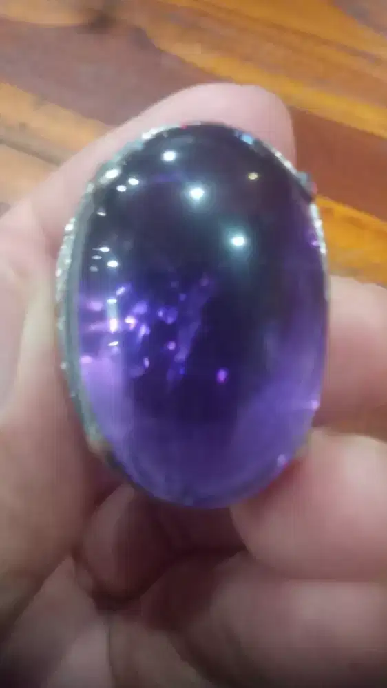 Jual cincin batu kecubung Kalimantan ukuran besar