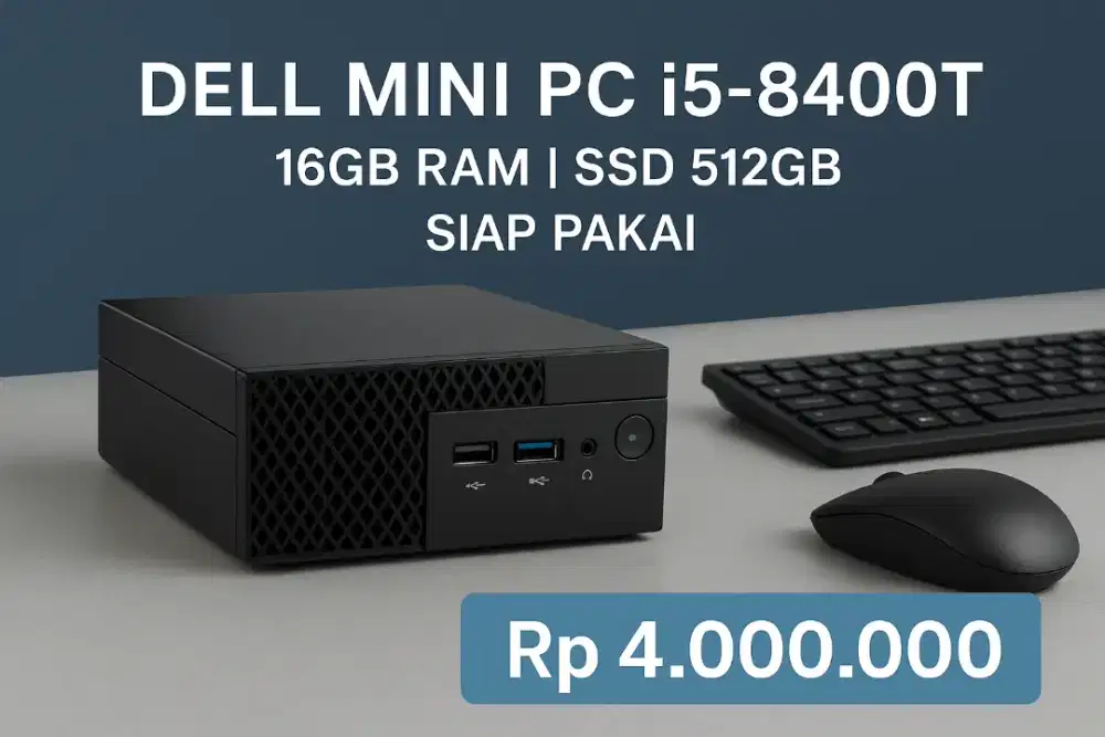 Mini PC Dell i5-8400T | RAM 16GB | SSD NVMe 512GB | Siap Pakai