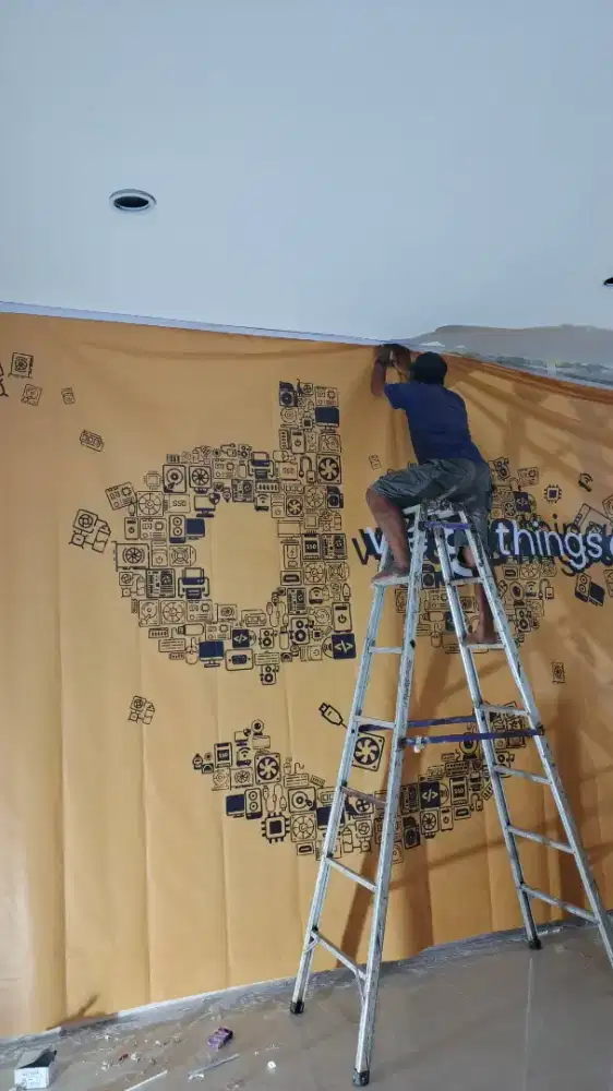 Wallpaper tembok wallsticker dinding toko ruko kantor & perumahan anda