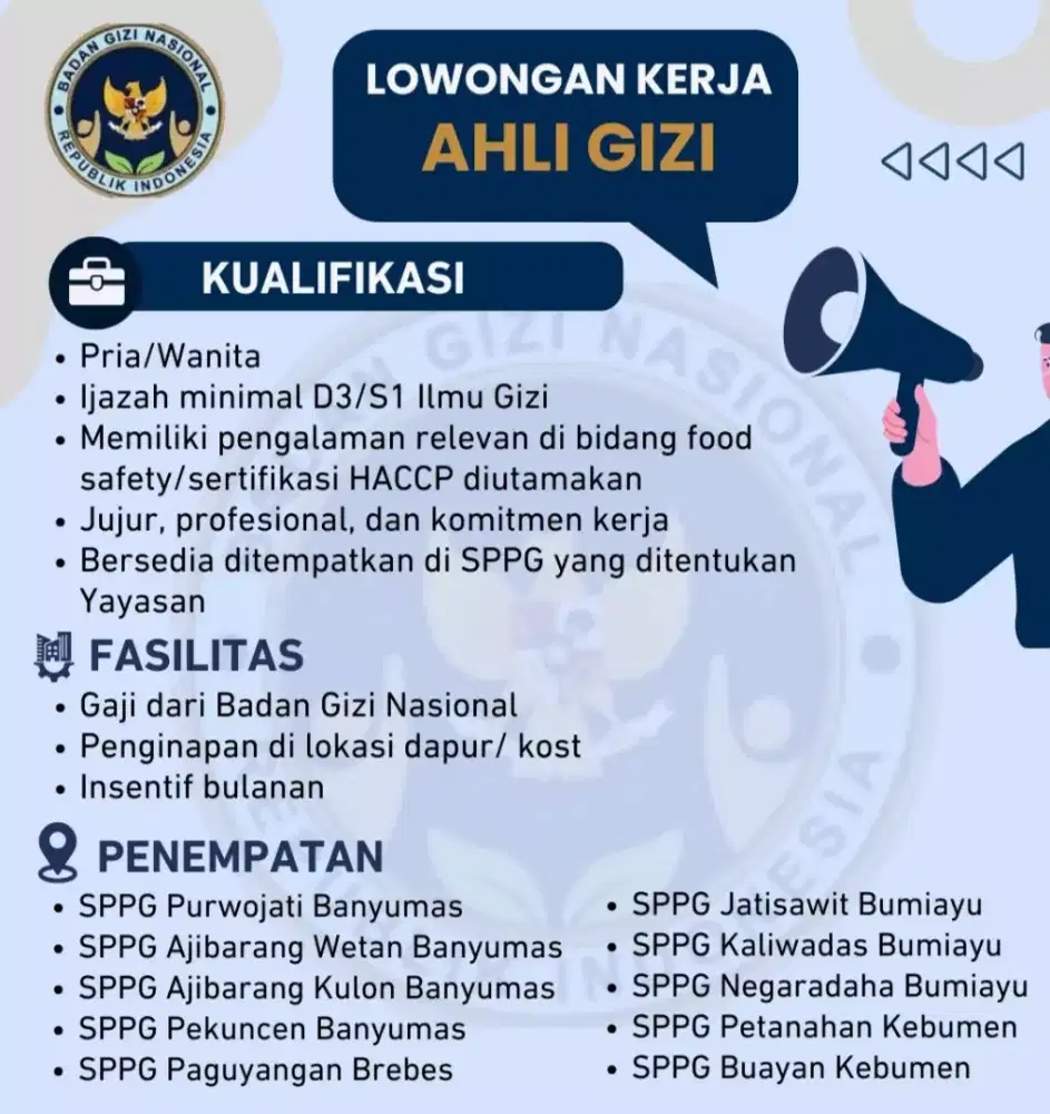 Loker ahli gizi.